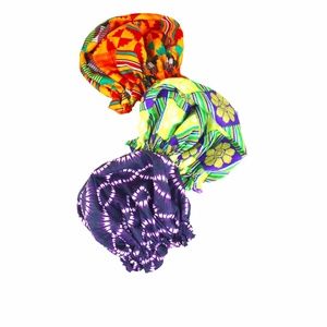 African print satin bonnets